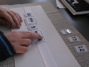 Number story on velcro strip