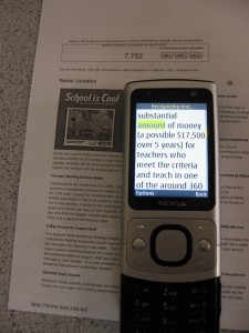 Figure 3 KNFB reader showing magnification and audio component